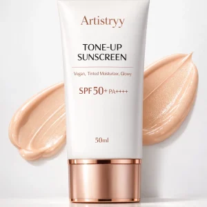 tinted sunscreen with spf 50 pa++++ | vegan face sunscreen moisturizer | artistryy tone up glowy sunblock 50ml